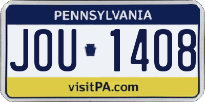 PA license plate JOU1408