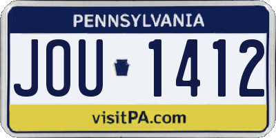 PA license plate JOU1412