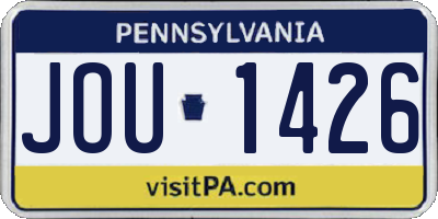 PA license plate JOU1426
