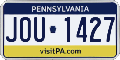 PA license plate JOU1427