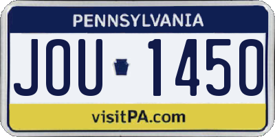 PA license plate JOU1450