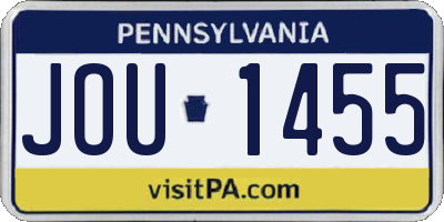 PA license plate JOU1455