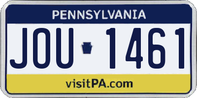 PA license plate JOU1461