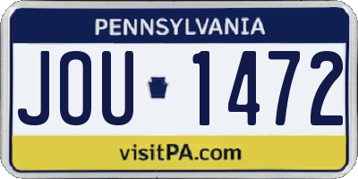 PA license plate JOU1472