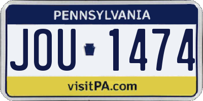 PA license plate JOU1474