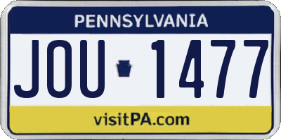 PA license plate JOU1477