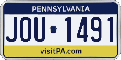 PA license plate JOU1491