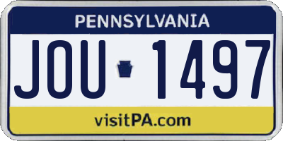 PA license plate JOU1497