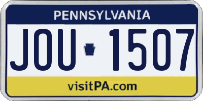 PA license plate JOU1507