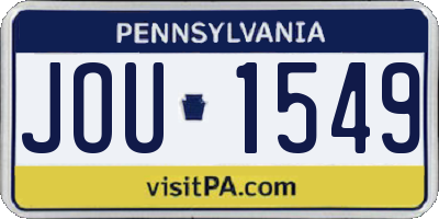 PA license plate JOU1549