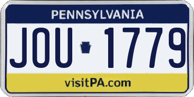 PA license plate JOU1779