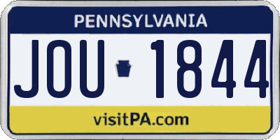 PA license plate JOU1844