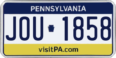 PA license plate JOU1858