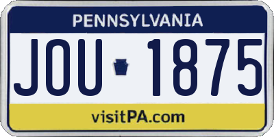 PA license plate JOU1875