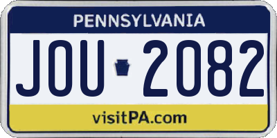 PA license plate JOU2082