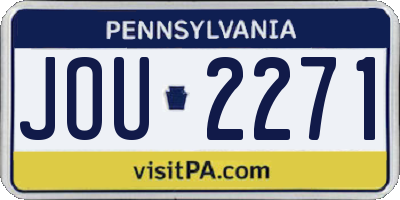 PA license plate JOU2271