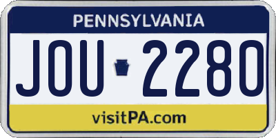 PA license plate JOU2280