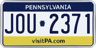 PA license plate JOU2371