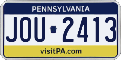 PA license plate JOU2413