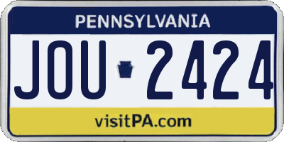 PA license plate JOU2424