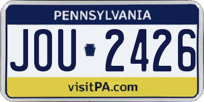 PA license plate JOU2426