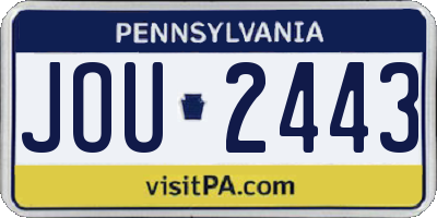 PA license plate JOU2443