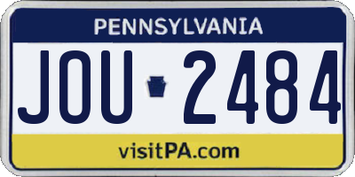 PA license plate JOU2484