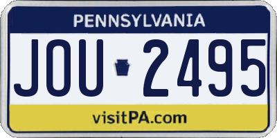 PA license plate JOU2495
