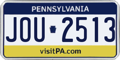 PA license plate JOU2513