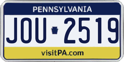 PA license plate JOU2519