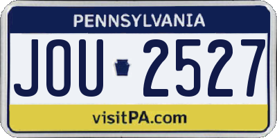 PA license plate JOU2527