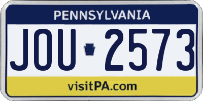 PA license plate JOU2573