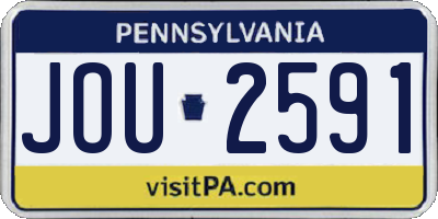 PA license plate JOU2591