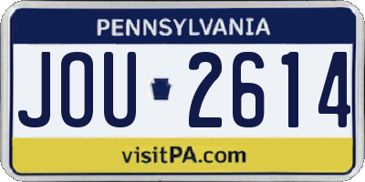 PA license plate JOU2614