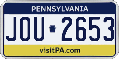 PA license plate JOU2653