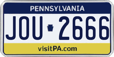 PA license plate JOU2666