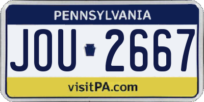 PA license plate JOU2667