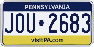 PA license plate JOU2683