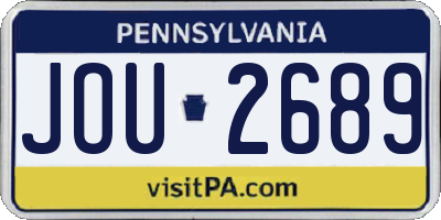 PA license plate JOU2689