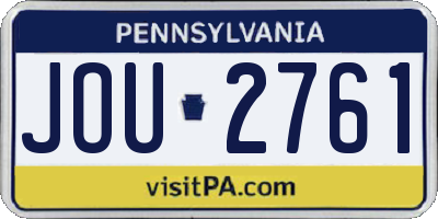 PA license plate JOU2761