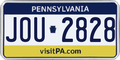 PA license plate JOU2828