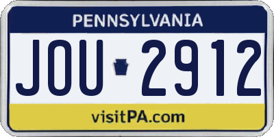 PA license plate JOU2912