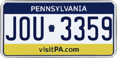 PA license plate JOU3359