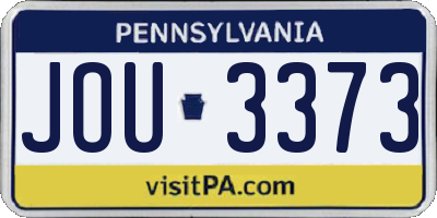 PA license plate JOU3373