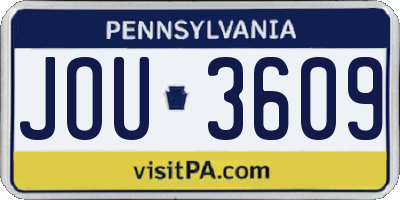 PA license plate JOU3609
