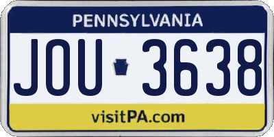 PA license plate JOU3638