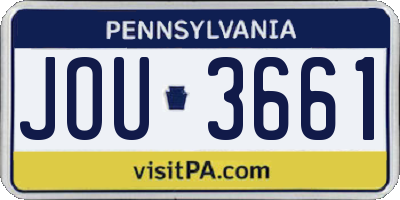 PA license plate JOU3661