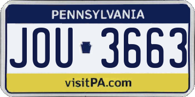 PA license plate JOU3663