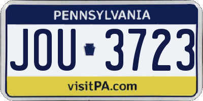 PA license plate JOU3723
