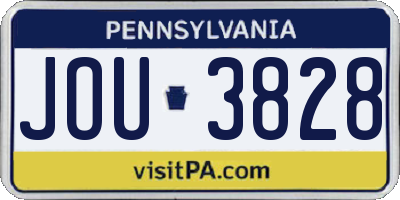PA license plate JOU3828